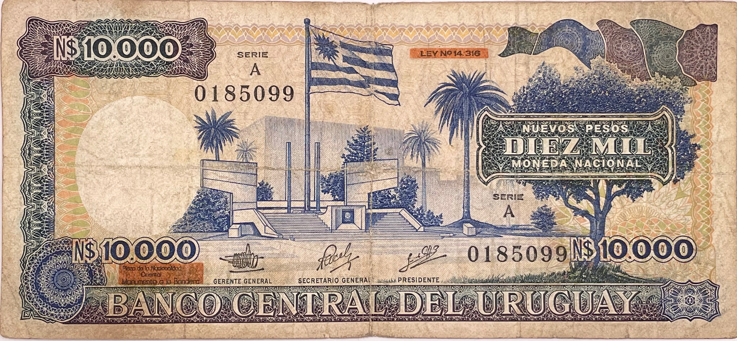 Uruguay - 1987 - N$ 10.000 - Banco Central del Uruguay - 26 A