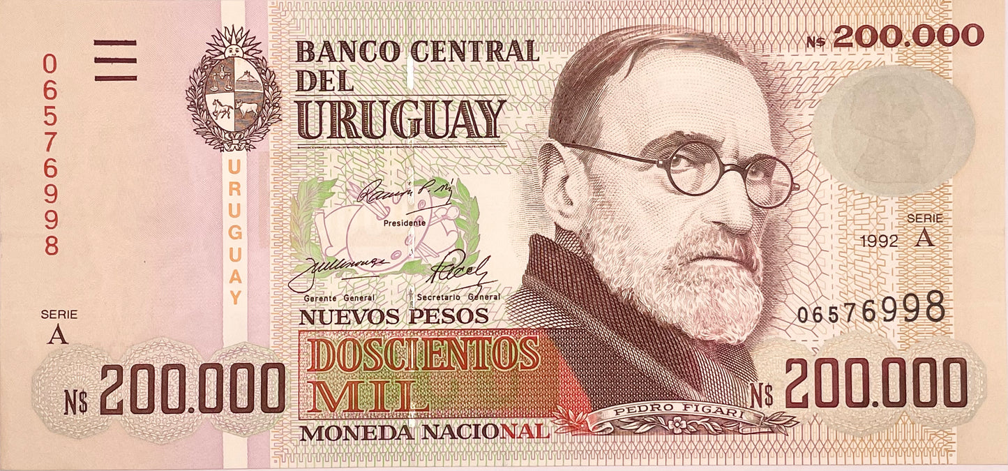 Uruguay - 1992 - N$ 200.000 - Banco Central del Uruguay - 35 A - Sin Circular