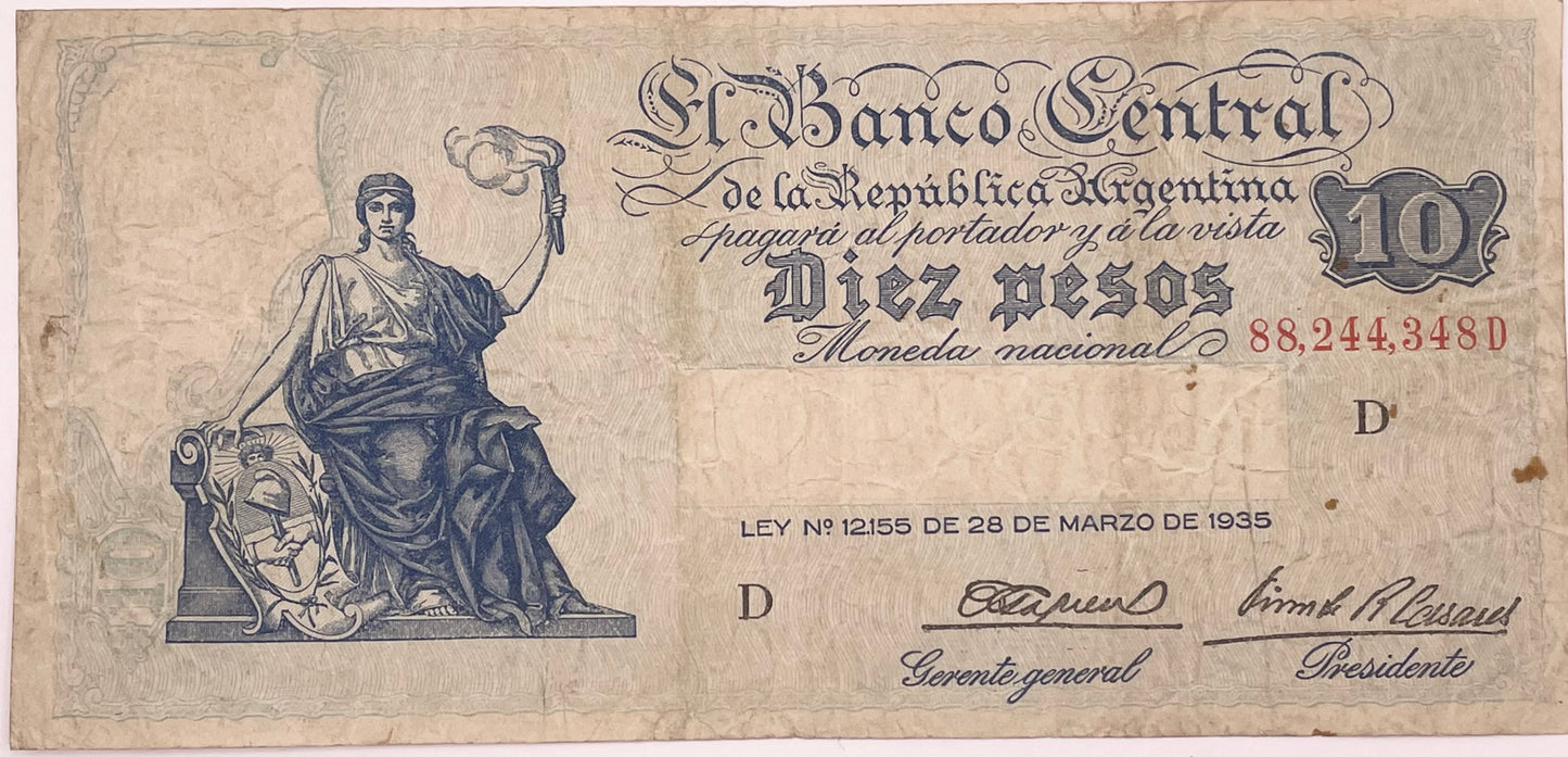 Argentina - 1935 - 10 Pesos