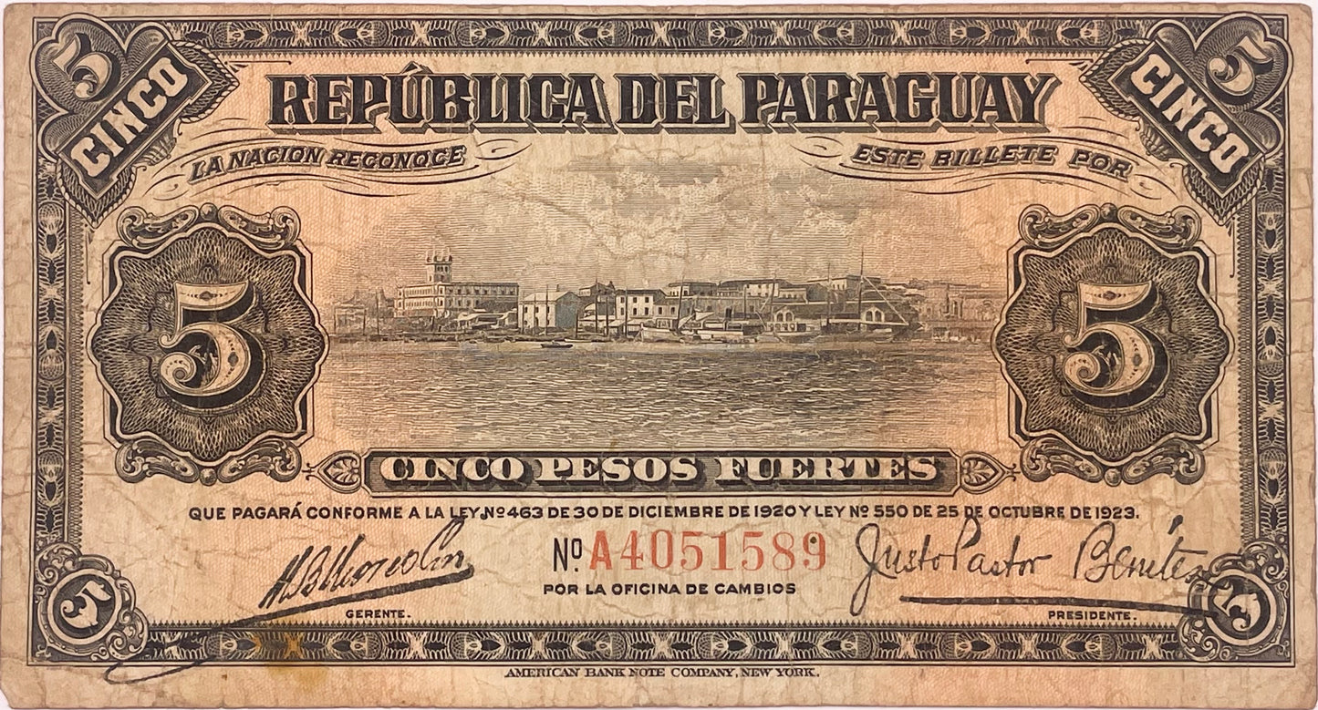 Paraguay - 1923 - 5 Pesos Fuertes