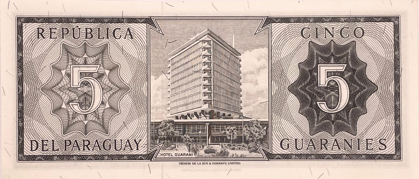 Paraguay - 1952 - 5 Guaraníes - Sin Circular