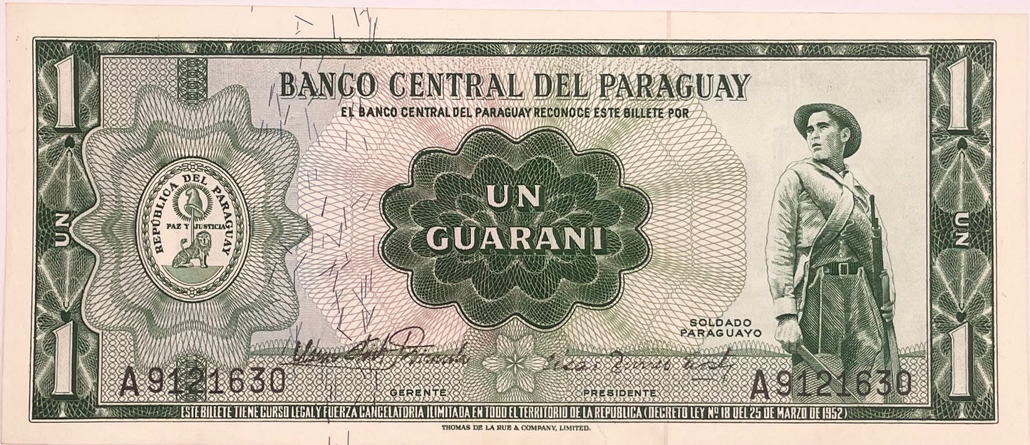 Paraguay - 1952 - 1 Guaraní - Sin Circular