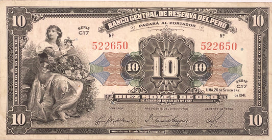 Perú - 1941 - 10 Soles de Oro