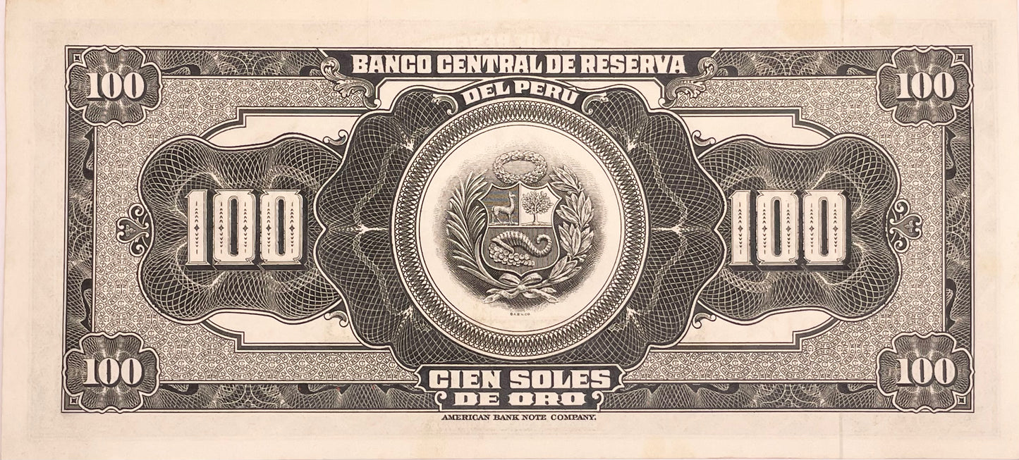 Perú - 1965 - 100 Soles de Oro - Sin Circular