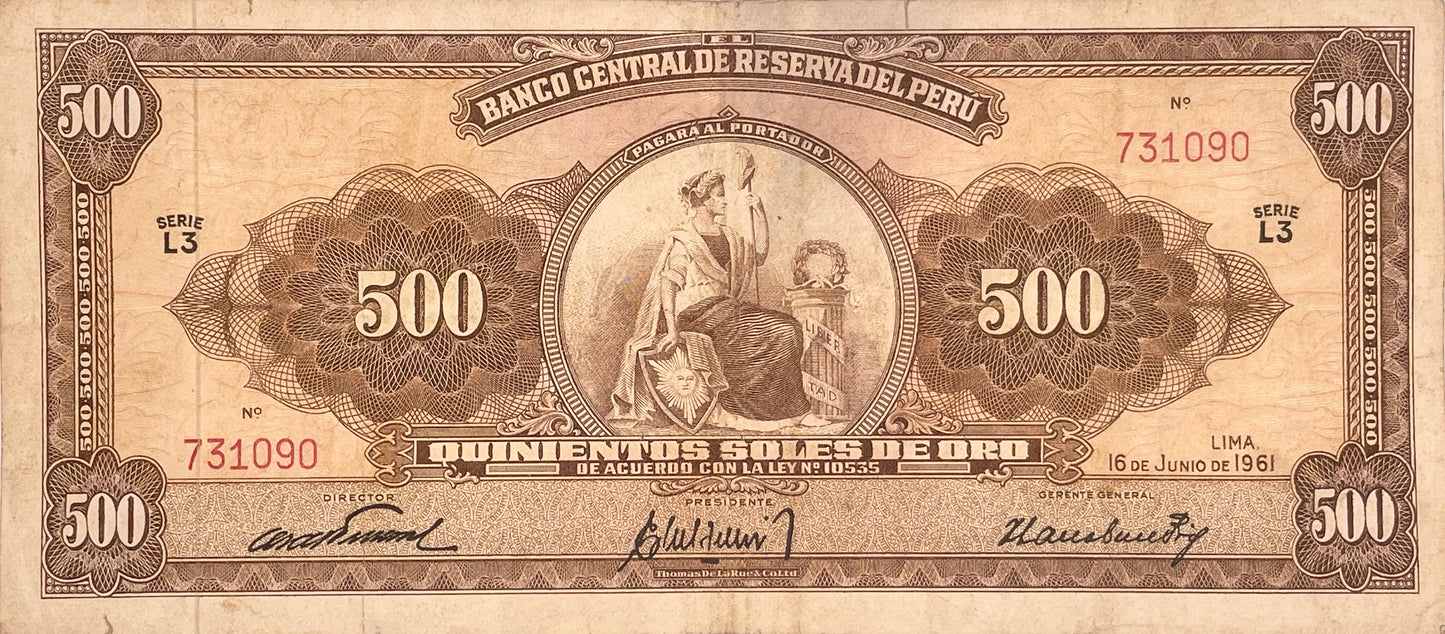 Perú - 1961 - 500 Soles de Oro