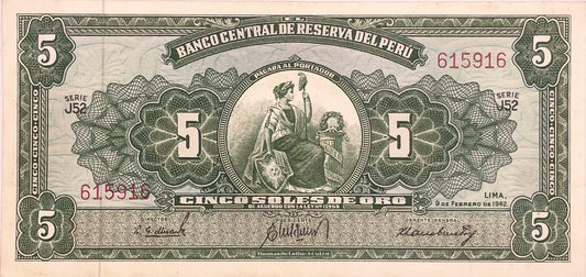 Perú - 1962 - 5 Soles de Oro - Sin Circular