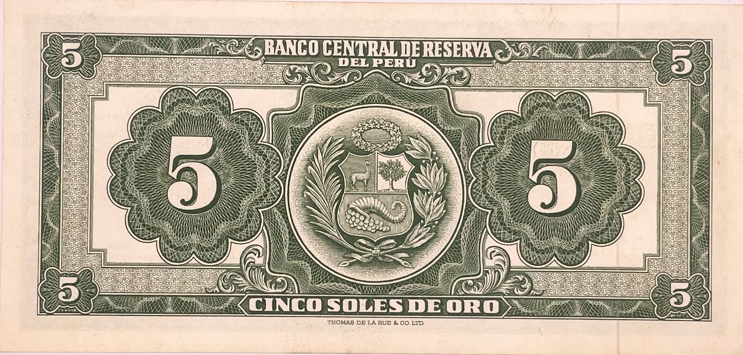 Perú - 1962 - 5 Soles de Oro - Sin Circular