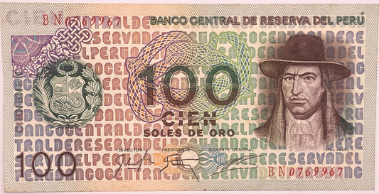 Perú - 1975 - 100 Soles de Oro - Sin Circular