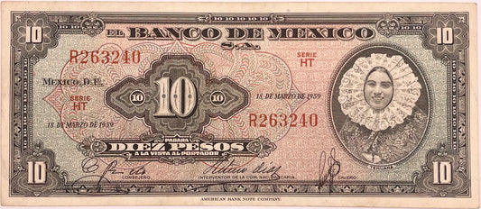 México - 1959 - 10 Pesos - Sin Circular
