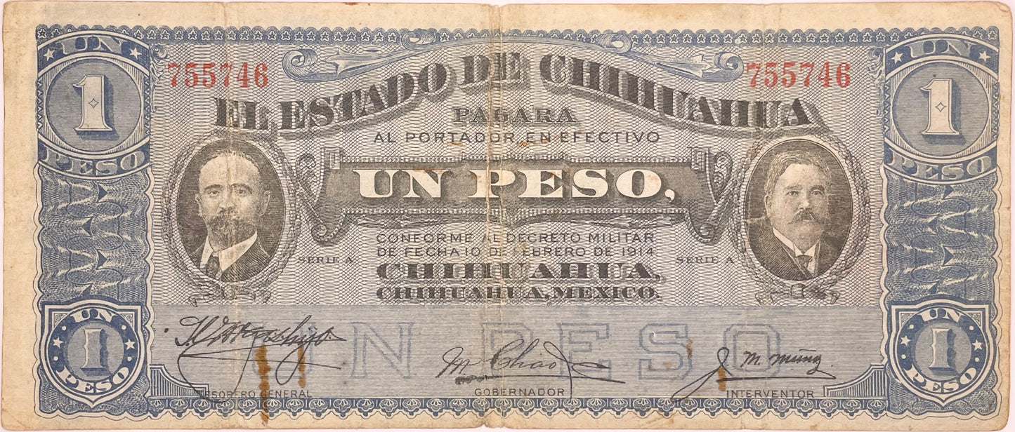 México - 1914 - Chihuahua - 1 Peso