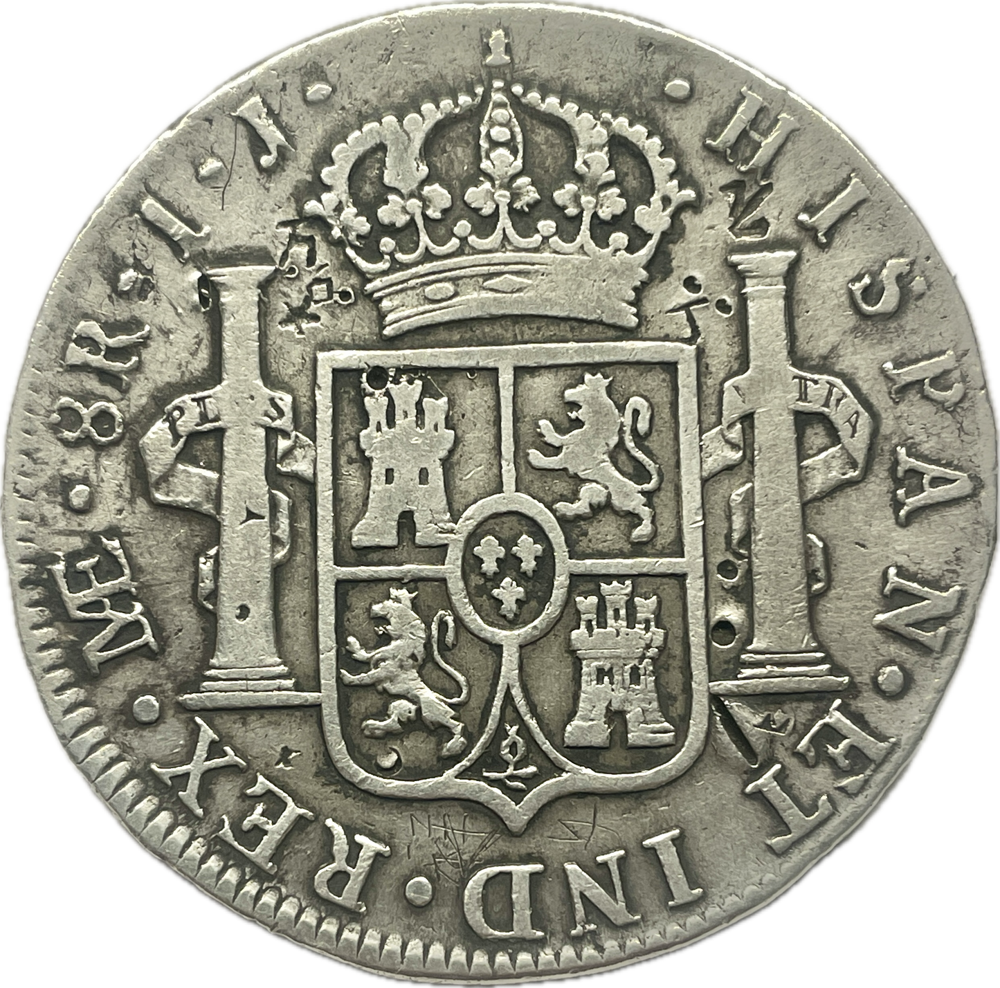España Colonial - 1800 - Lima - 8 Reales (Marcas Chinas)