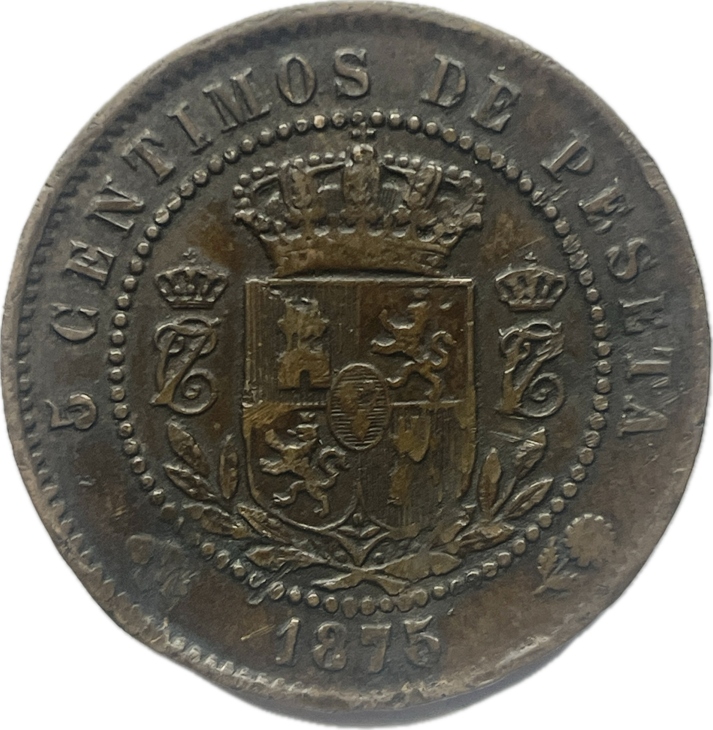 España - 1875 -Carlos VII- 5 céntimos de peseta