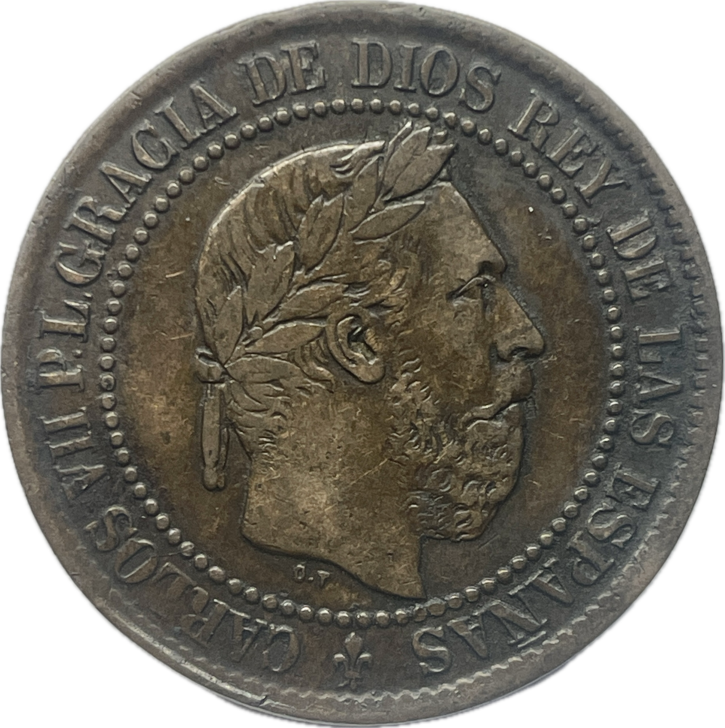 España - 1875 -Carlos VII- 5 céntimos de peseta