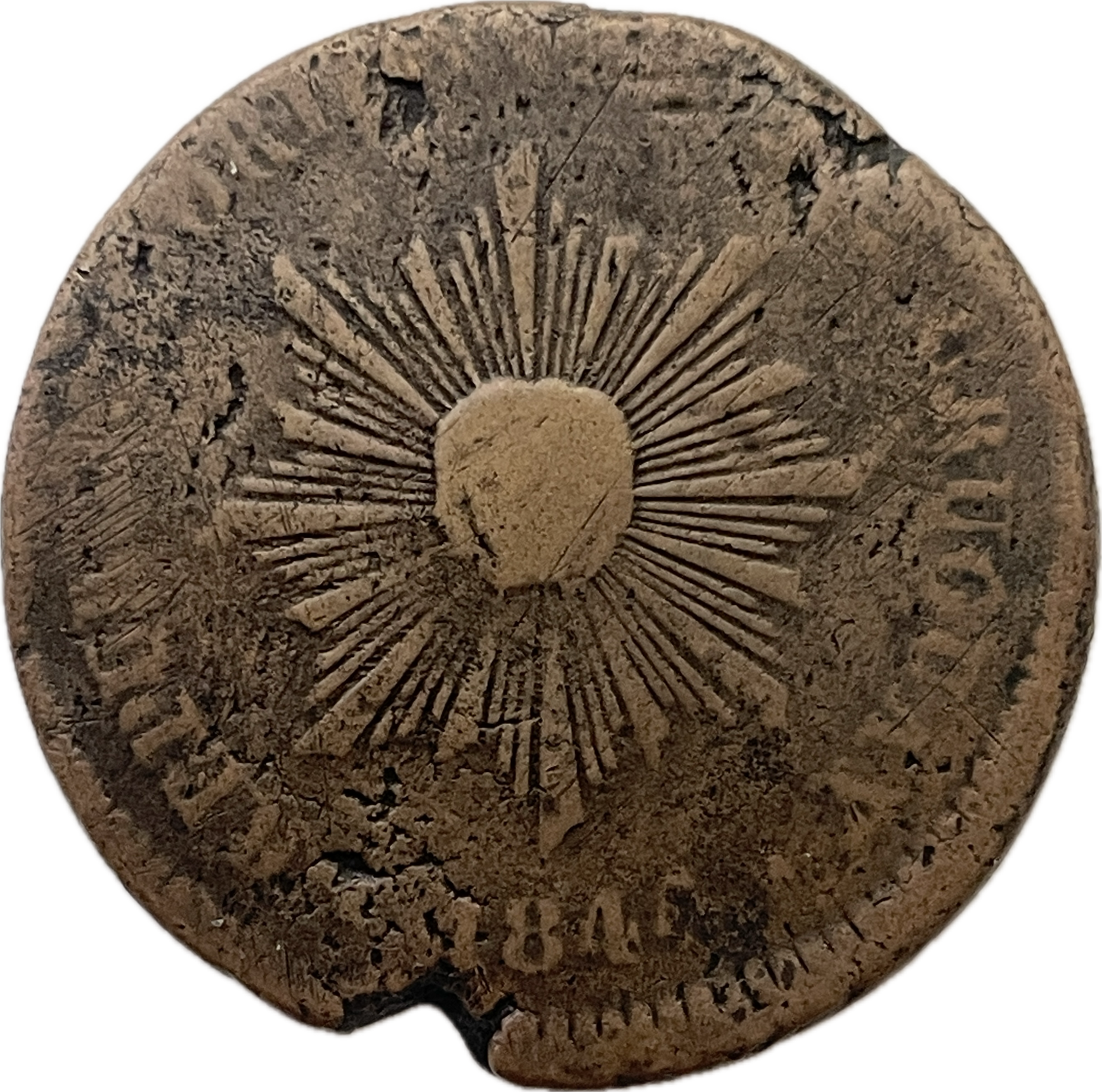 Uruguay - 1844 - 40 Centésimos - variante Sol de Cabellera
