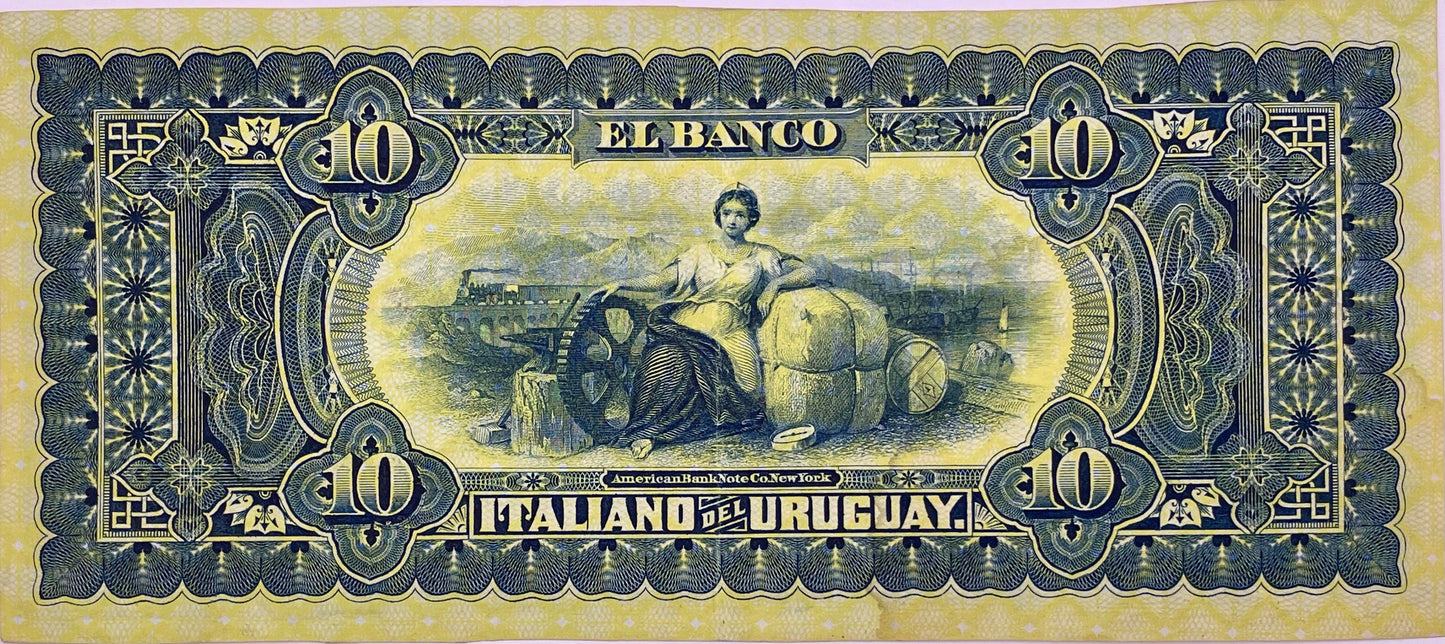 Uruguay - 1887 - 10 Pesos - Banco Italiano del Uruguay