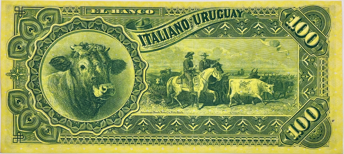 Uruguay - 1887 - 100 Pesos - Banco Italiano del Uruguay