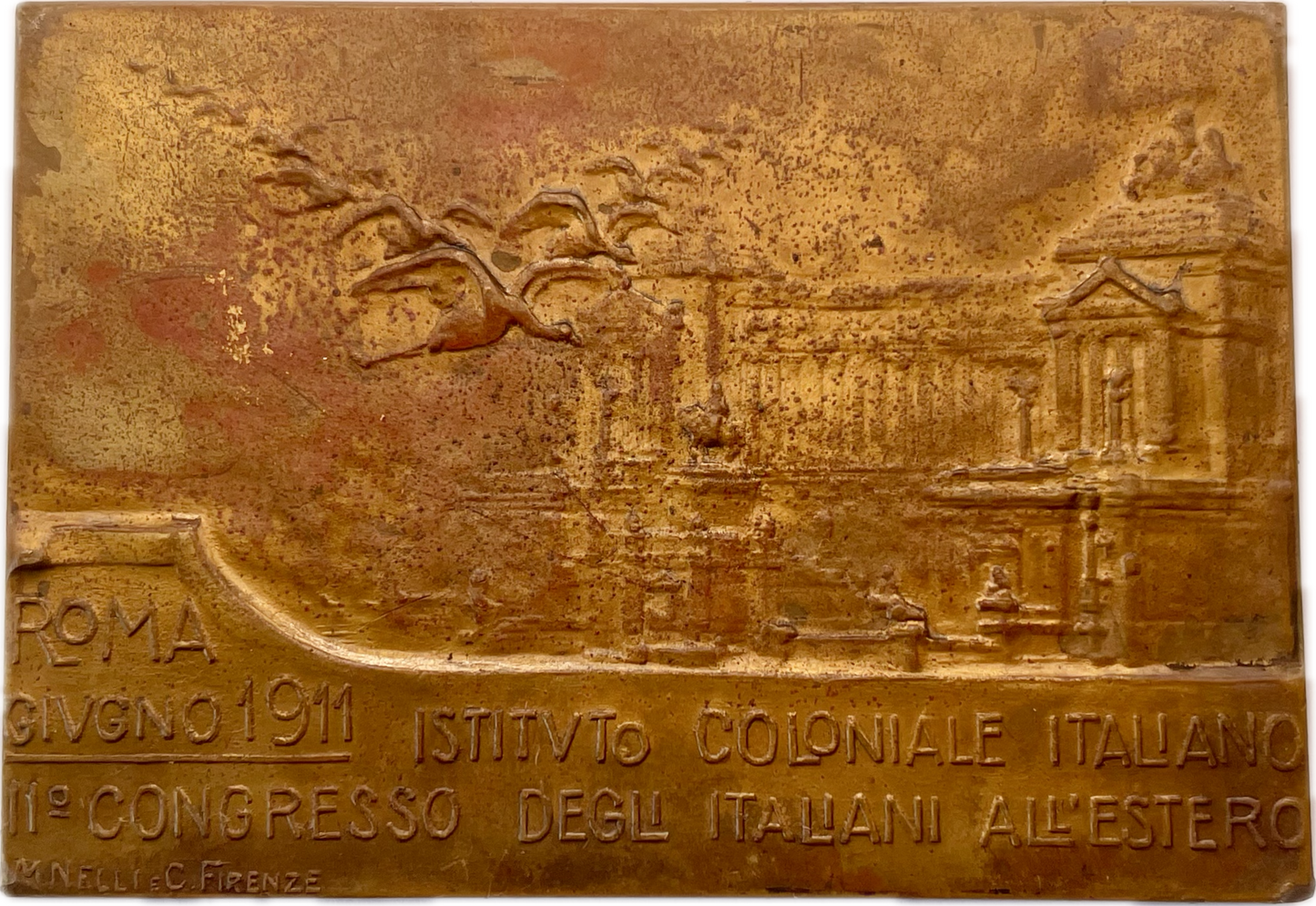 Italia - 1911 - Medalla del Instituto Colonial, 11° congreso del italiano en el exterior