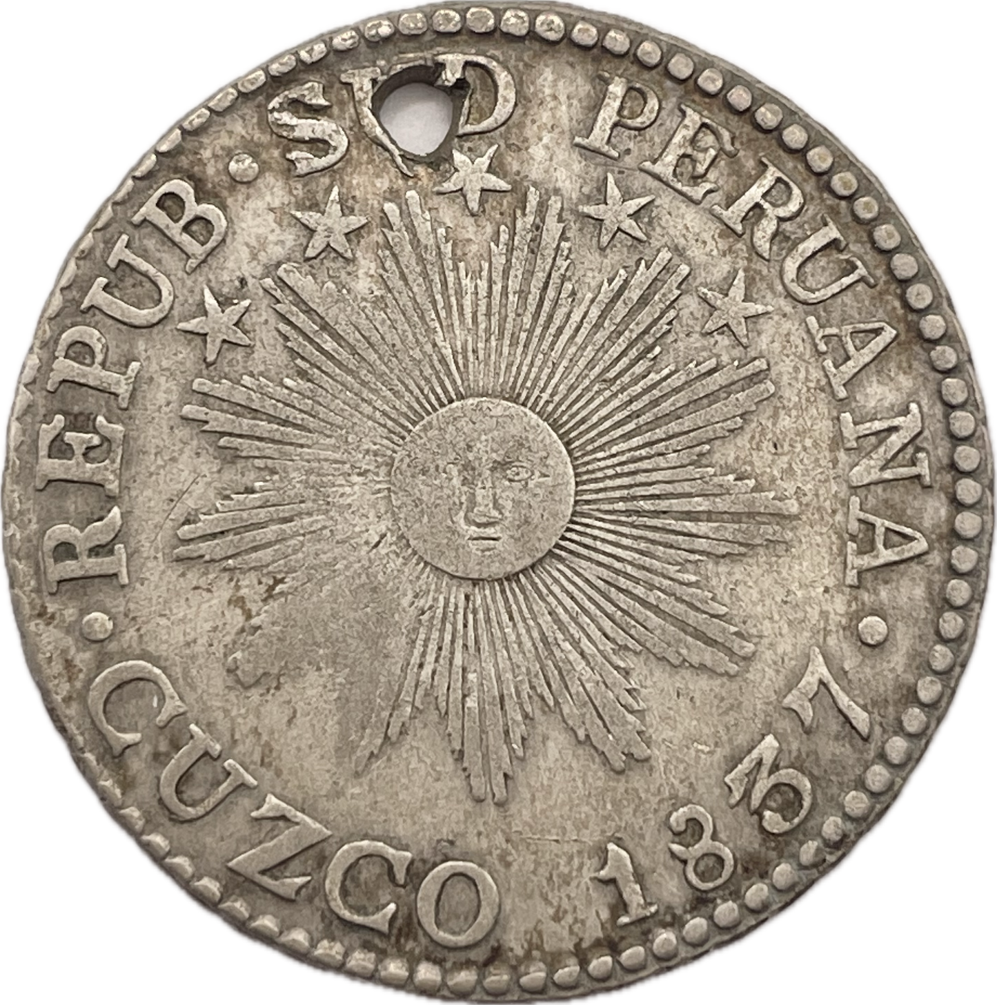 Perú - 1837 - República Sud Peruana - Cuzco - 2 Reales