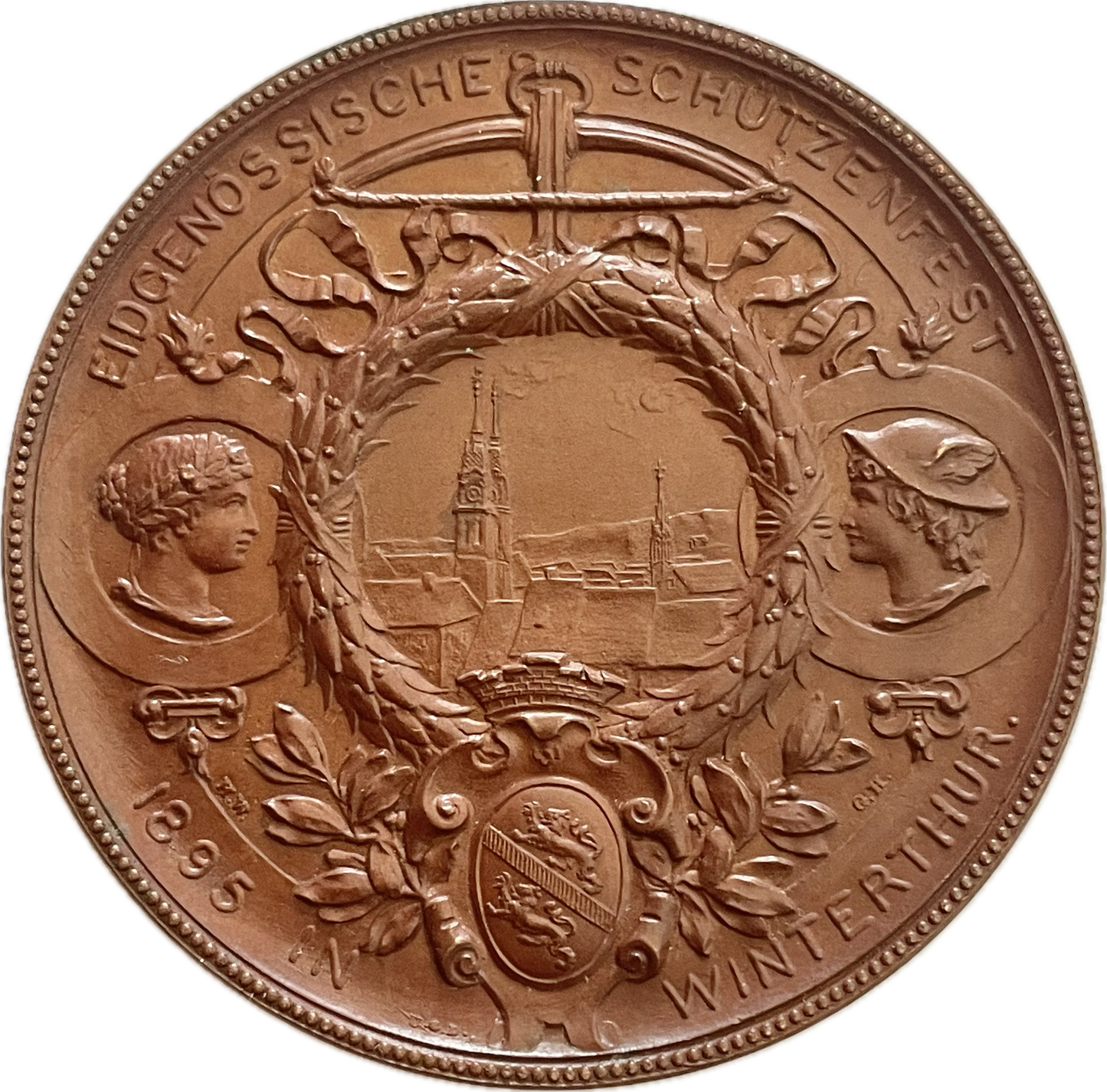 Suiza - 1895 - Medalla Festival de Tiro de Winterthur - Sin Circular