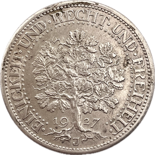 Alemania - 1927 J - 5 Mark