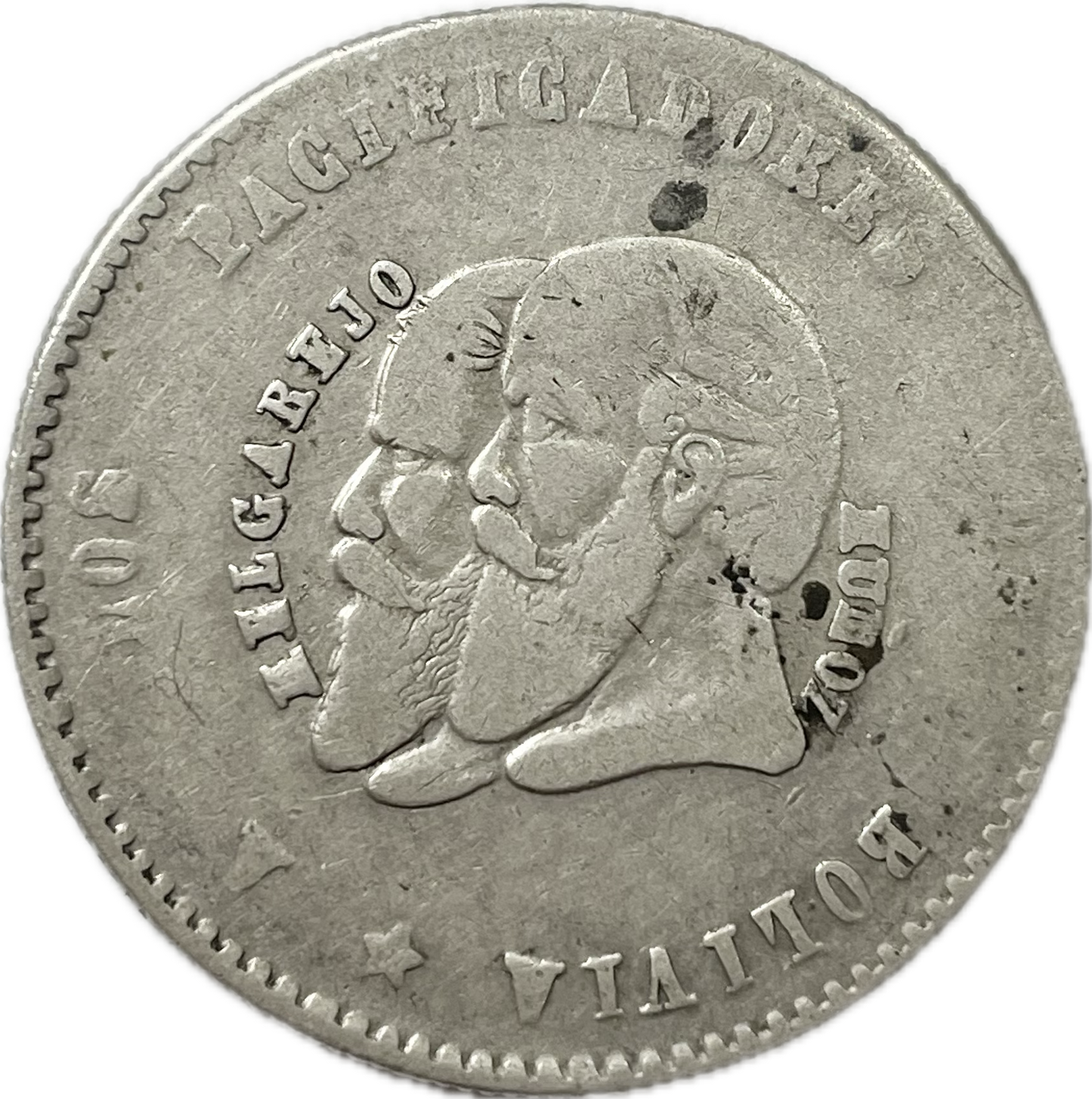 Bolivia - 1865 - 1/2 Melgarejo - Barba Corta