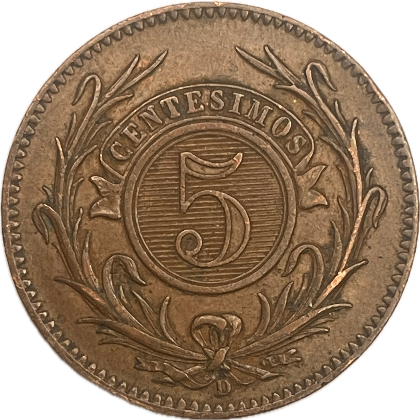 Uruguay - 1857 - 5 Centésimos - Sin Circular
