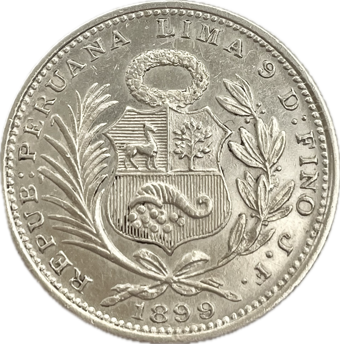 Perú - 1899 - 1/5 Sol - Sin Circular