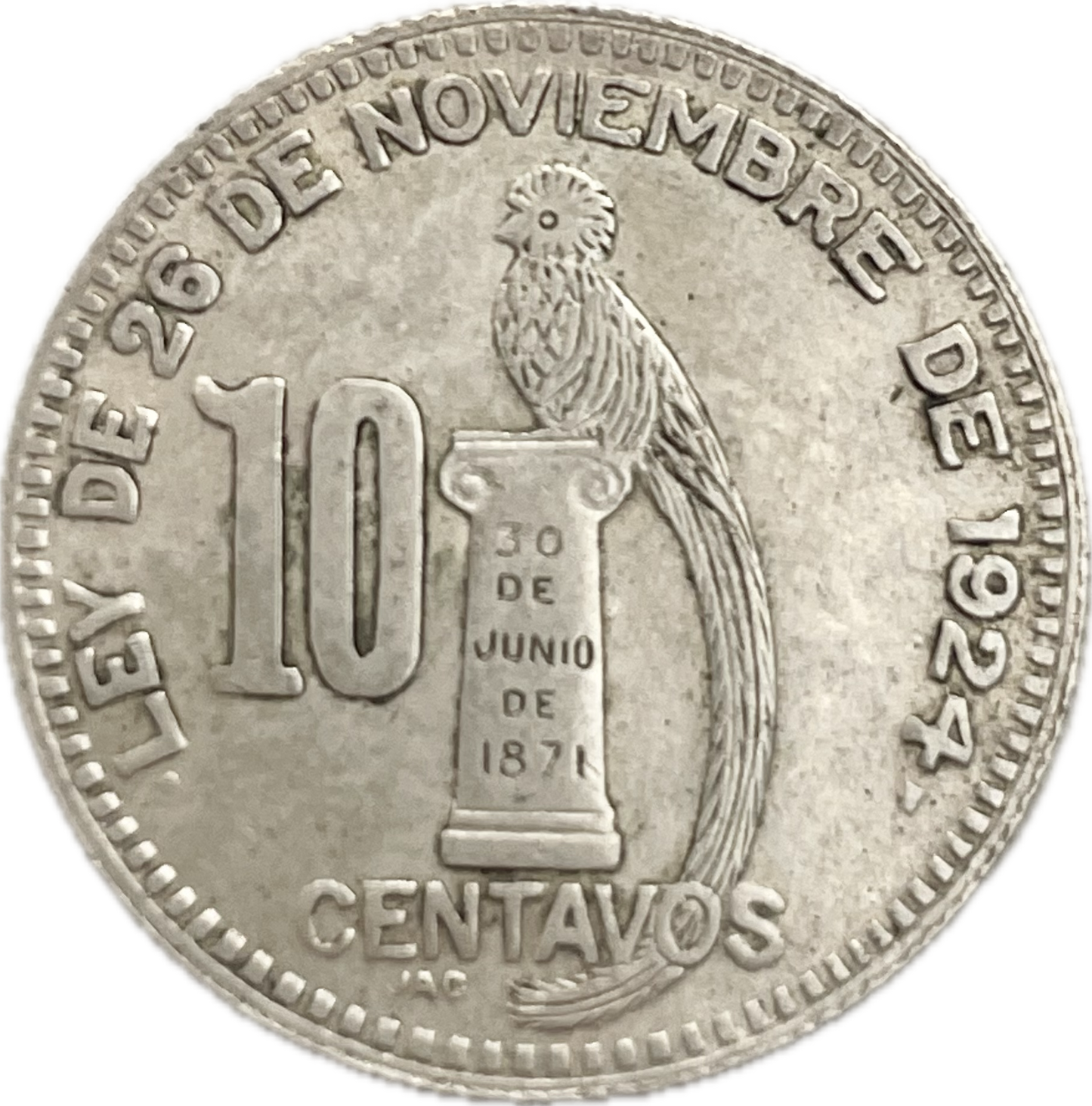Guatemala - 1925 - 10 Centavos - Sin Circular