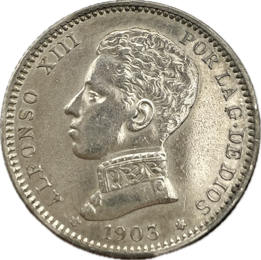 España - 1903 - 1 Peseta - Sin Circular