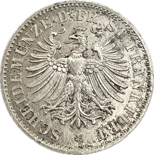 Alemania - 1866 - Frankfurt - 6 Kreuzer - Sin Circular