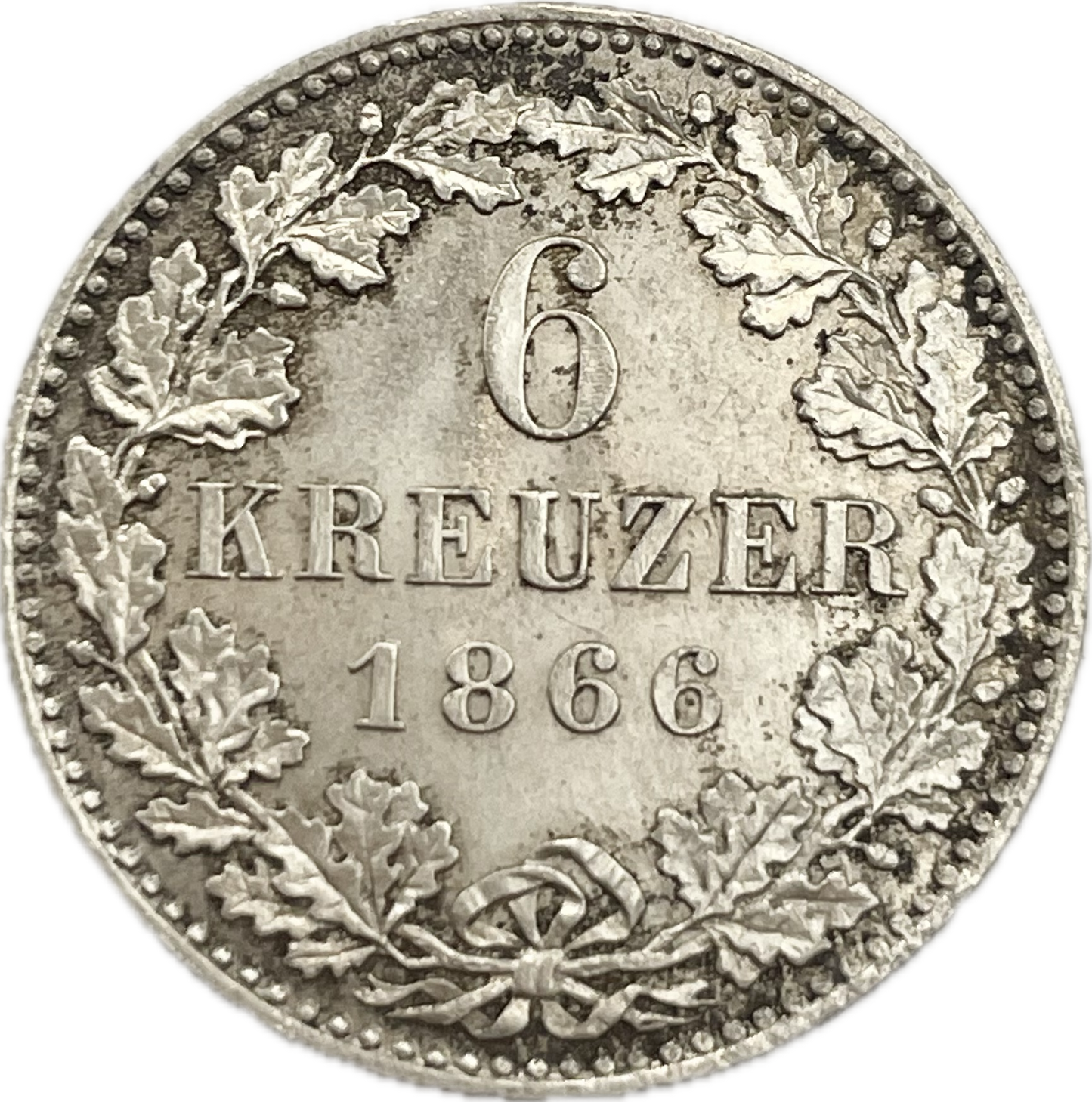 Alemania - 1866 - Frankfurt - 6 Kreuzer - Sin Circular
