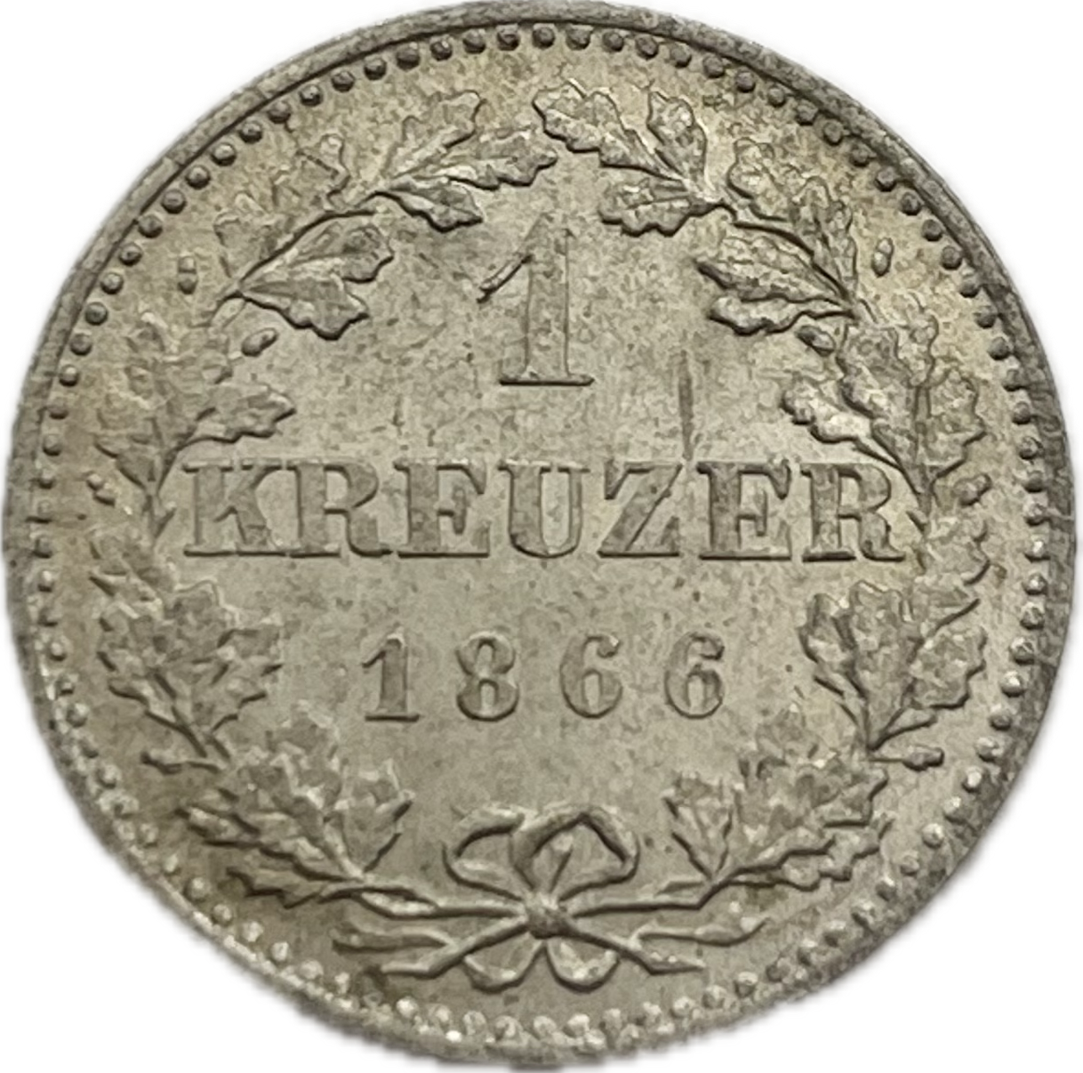 Alemania - 1866 - Frankfurt - 1 Kreuzer - Sin Circular