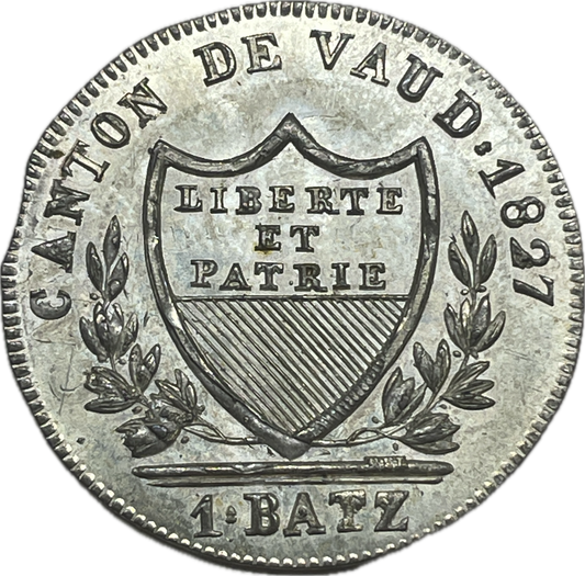 Suiza - 1827 - Cantón de Vaud - 1 Batz