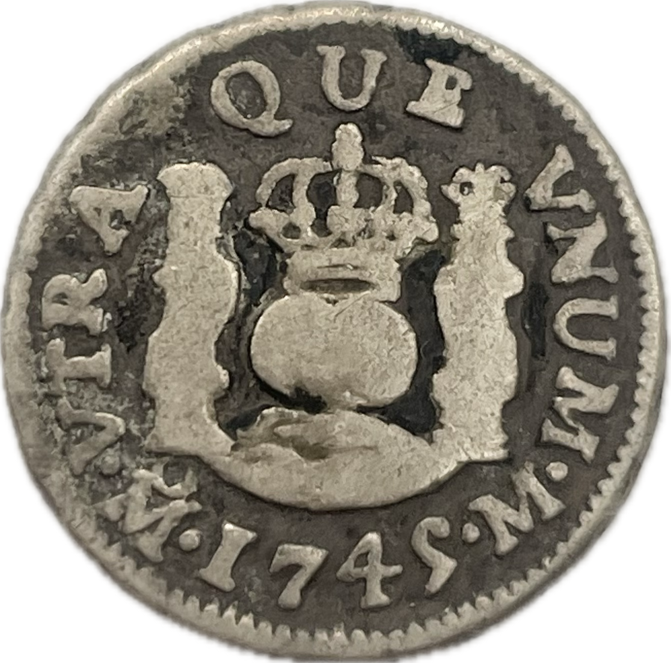 España Colonial - 1745 - México - 1/2 Real