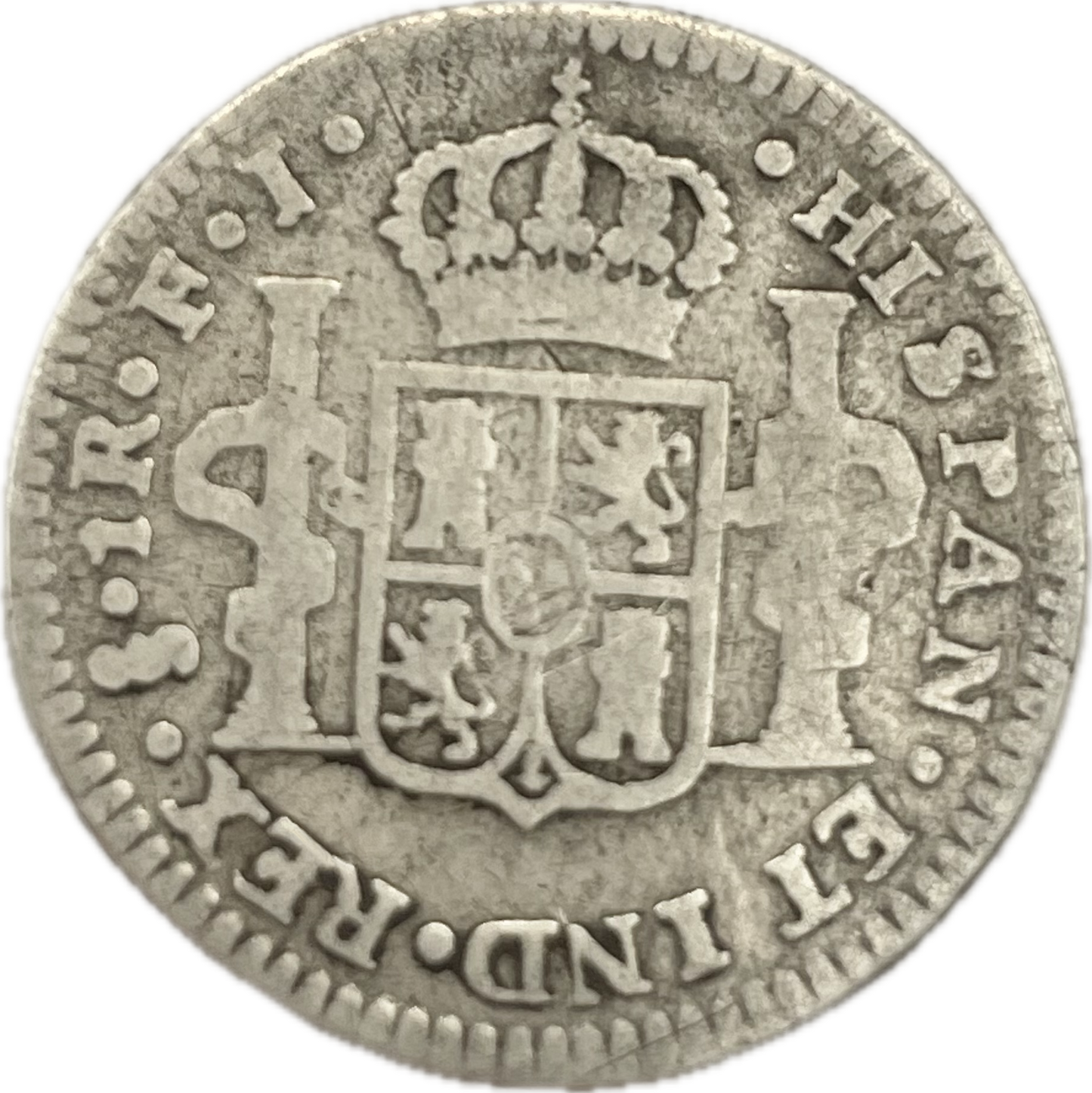 España Colonial - 1817 - Santiago, Chile - 1 Real