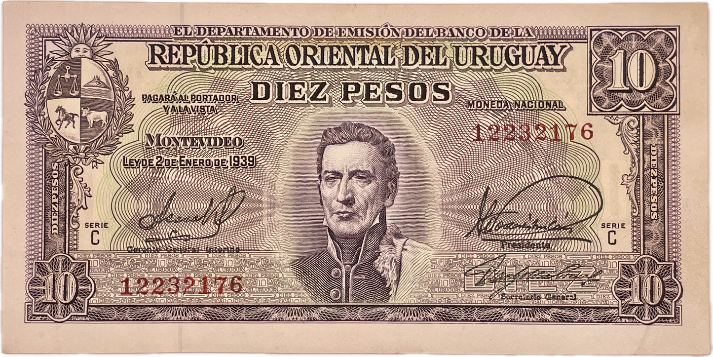 Uruguay - 1939 - 10 Pesos - Banco de la República Oriental del Uruguay - 10.V.17 - Sin Circular