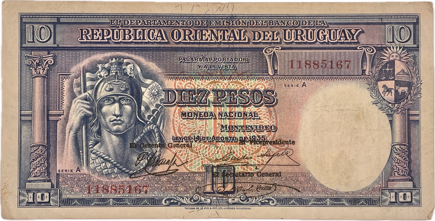 Uruguay - 1935 - 10 Pesos - Banco de la República Oriental del Uruguay - 9.V.11