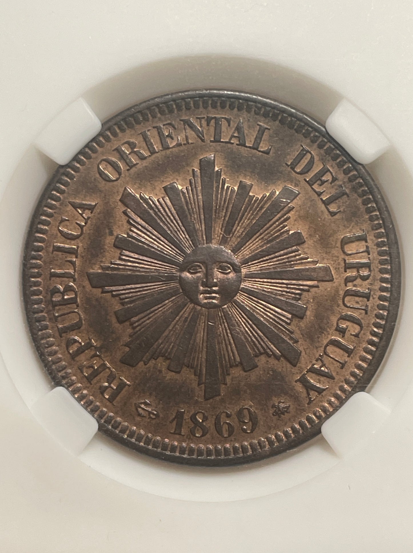 Uruguay - 1869A - 2 Centésimos - MS 65