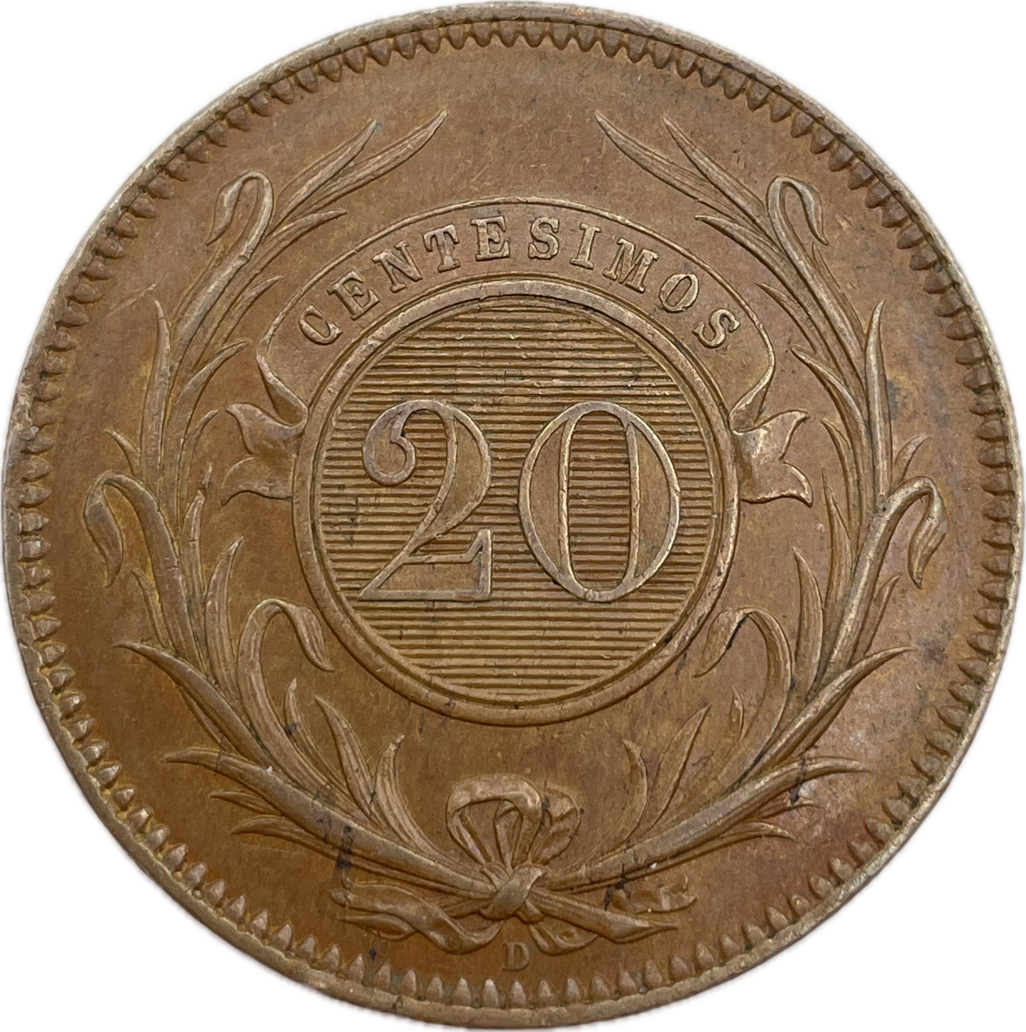 Uruguay - 1857 - 20 Centésimos - Sin Circular