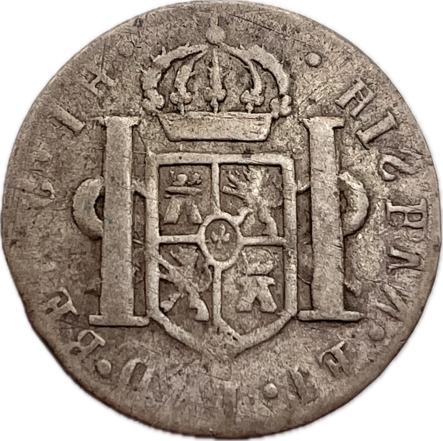 Botón Gauchesco de Plata - 1820 - Escudo Español
