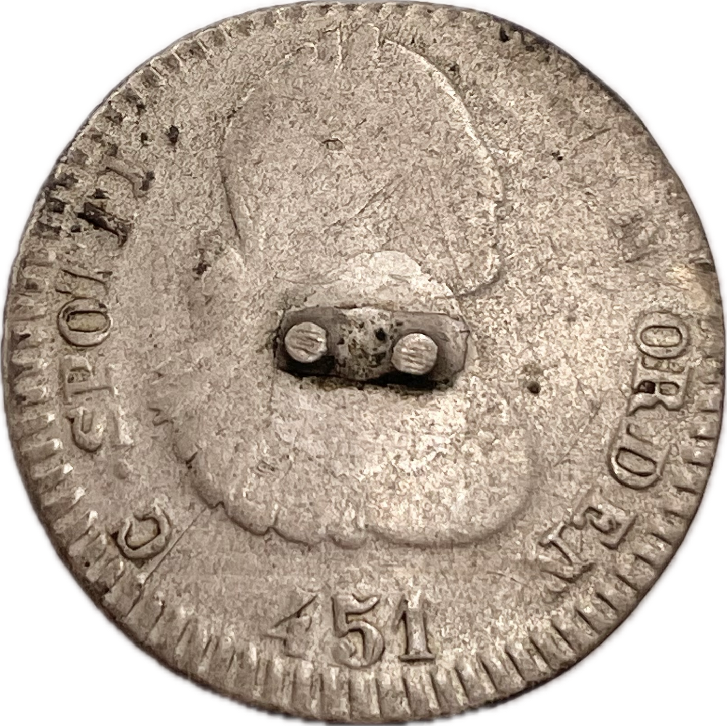Botón Gauchesco de Plata - 451, Buen Orden - Escudo de España