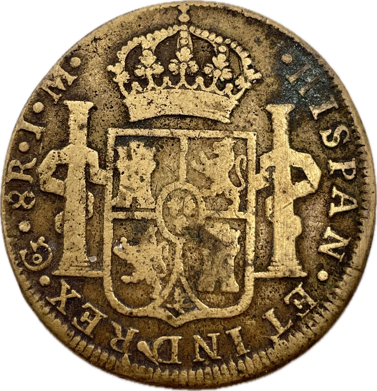 Botón Gauchesco - 1821 - México - 8 Reales, Falsa de Epoca