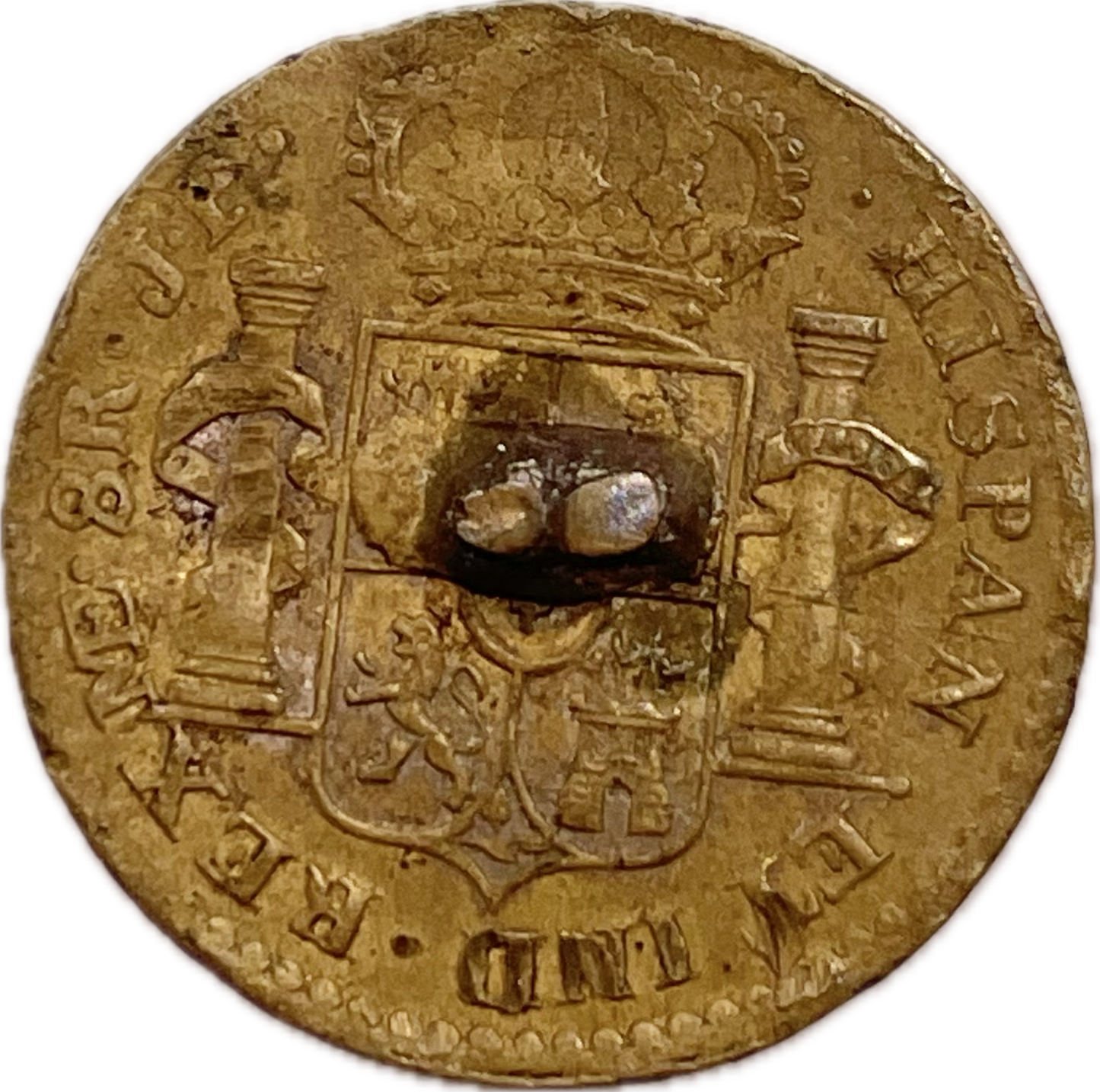 Botón Gauchesco - 1805 - 8 Reales, Lima - Carlos IV