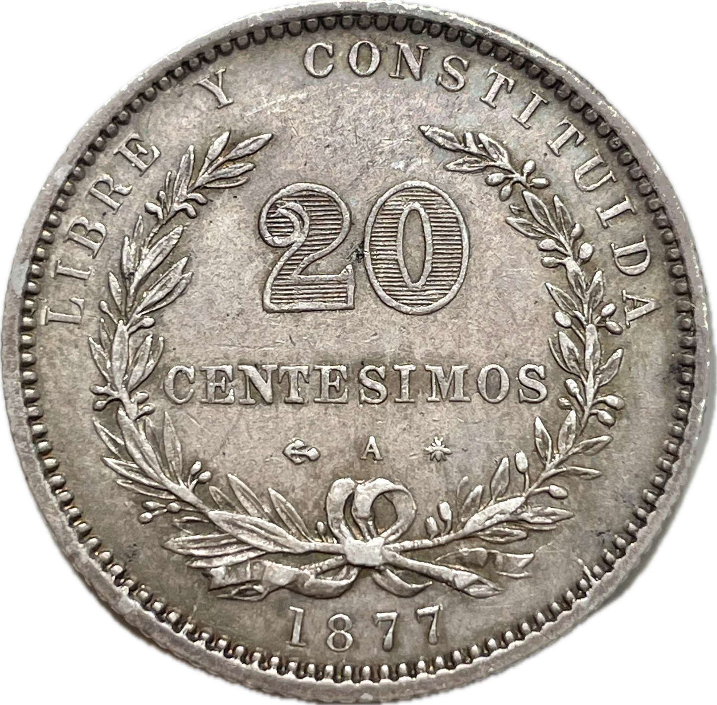 Uruguay - 1877 - 20 Centésimos - Sin Circular