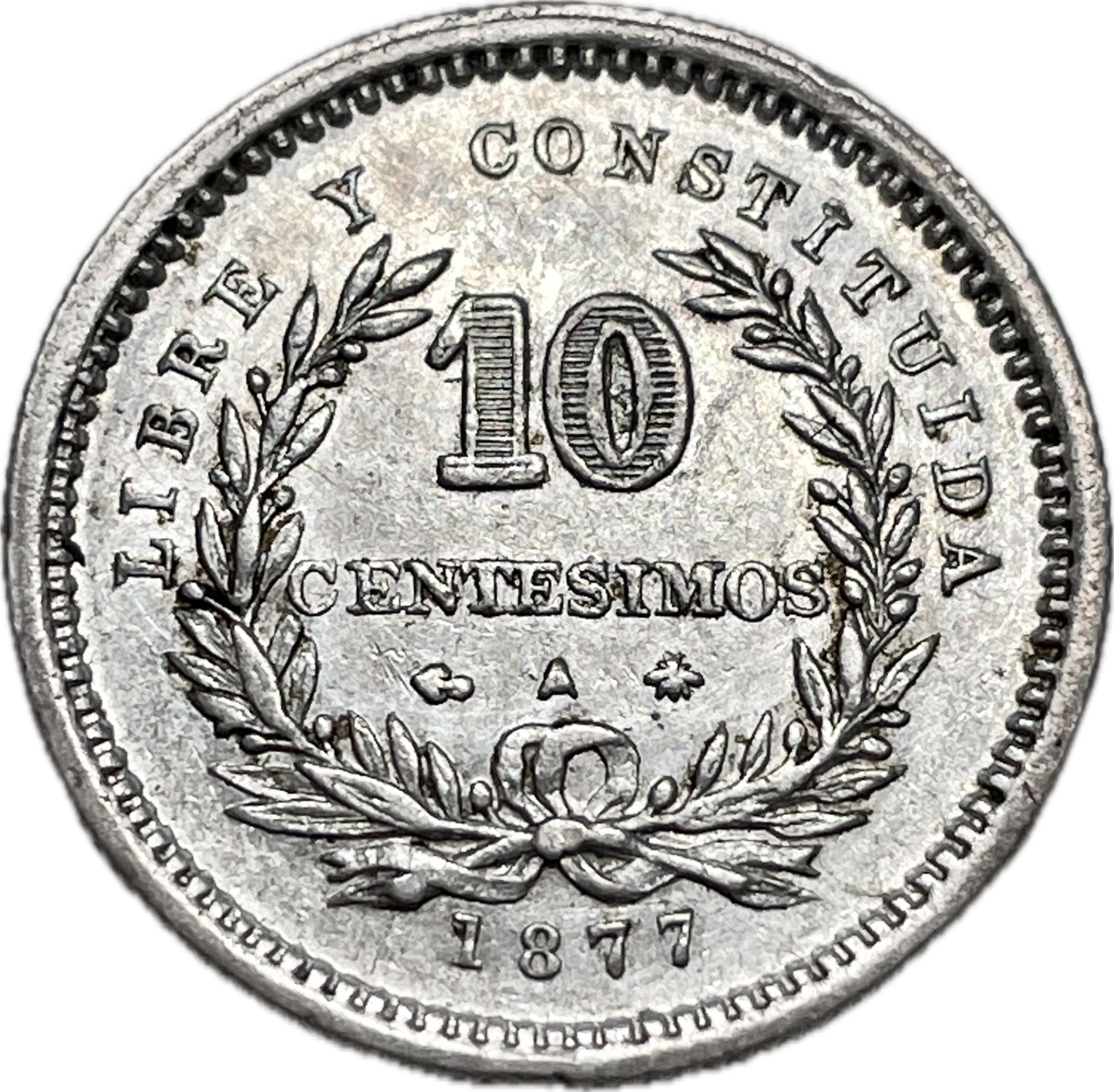 Uruguay - 1877 - 10 Centésimos - Sin Circular