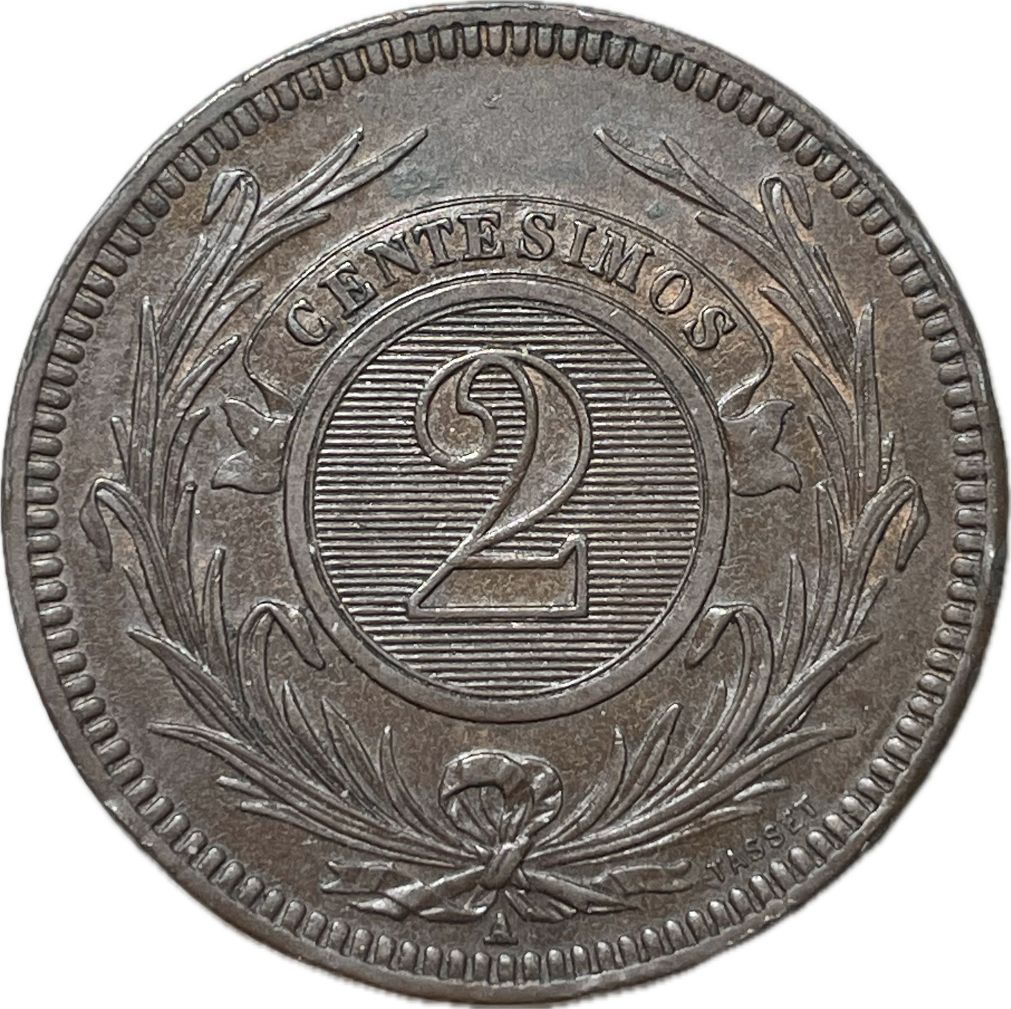 Uruguay - 1869 - 2 Centésimos - Sin Circular