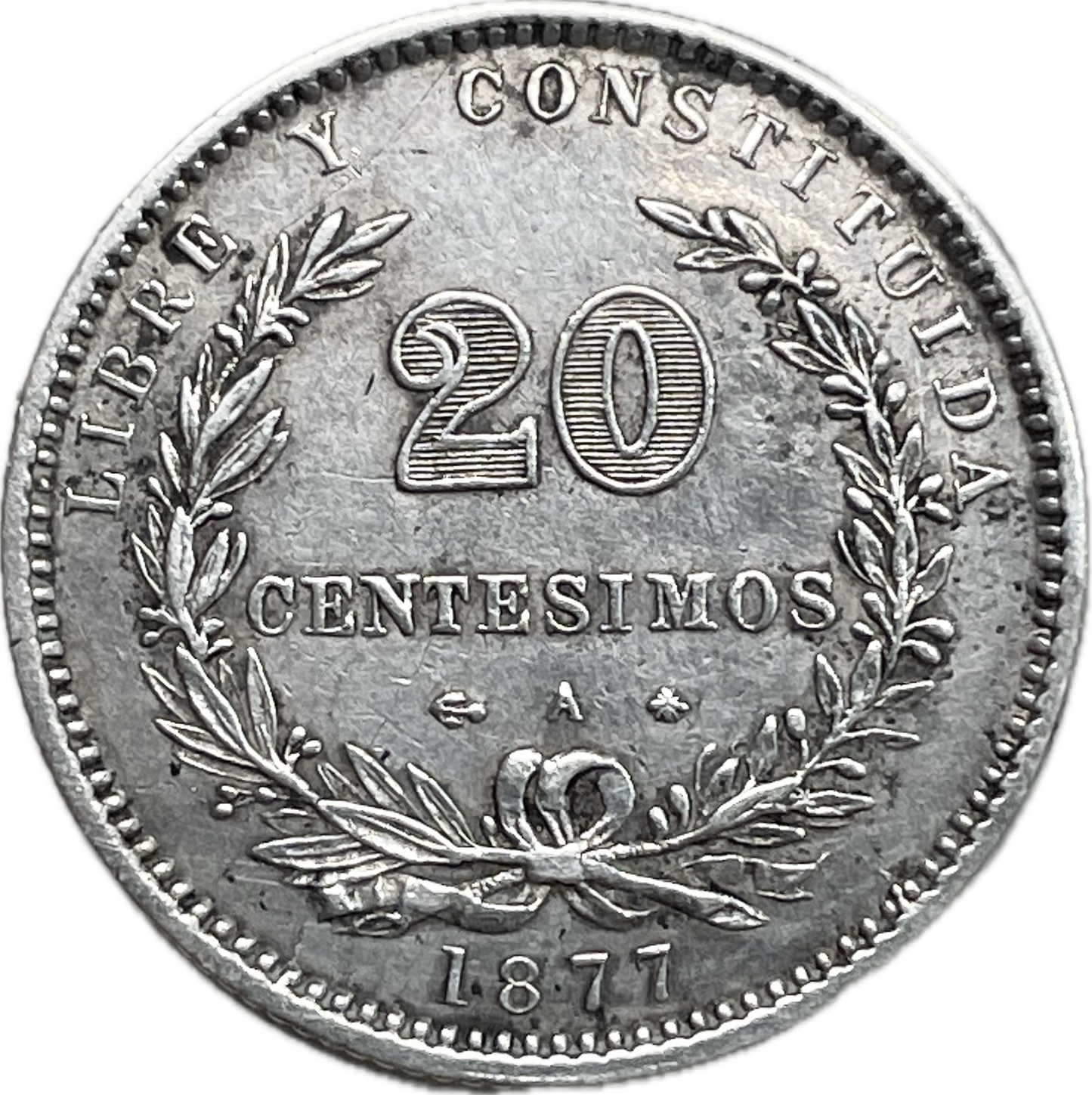 Uruguay - 1877 - 20 Centésimos