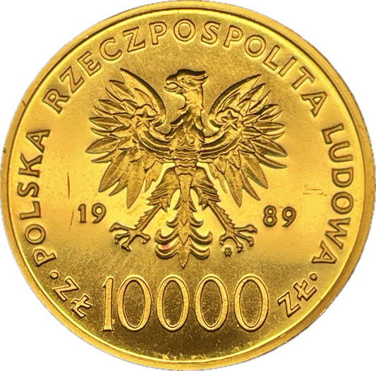 MO_ Polonia - Onza de Oro - 10.000 Zloty - 1989