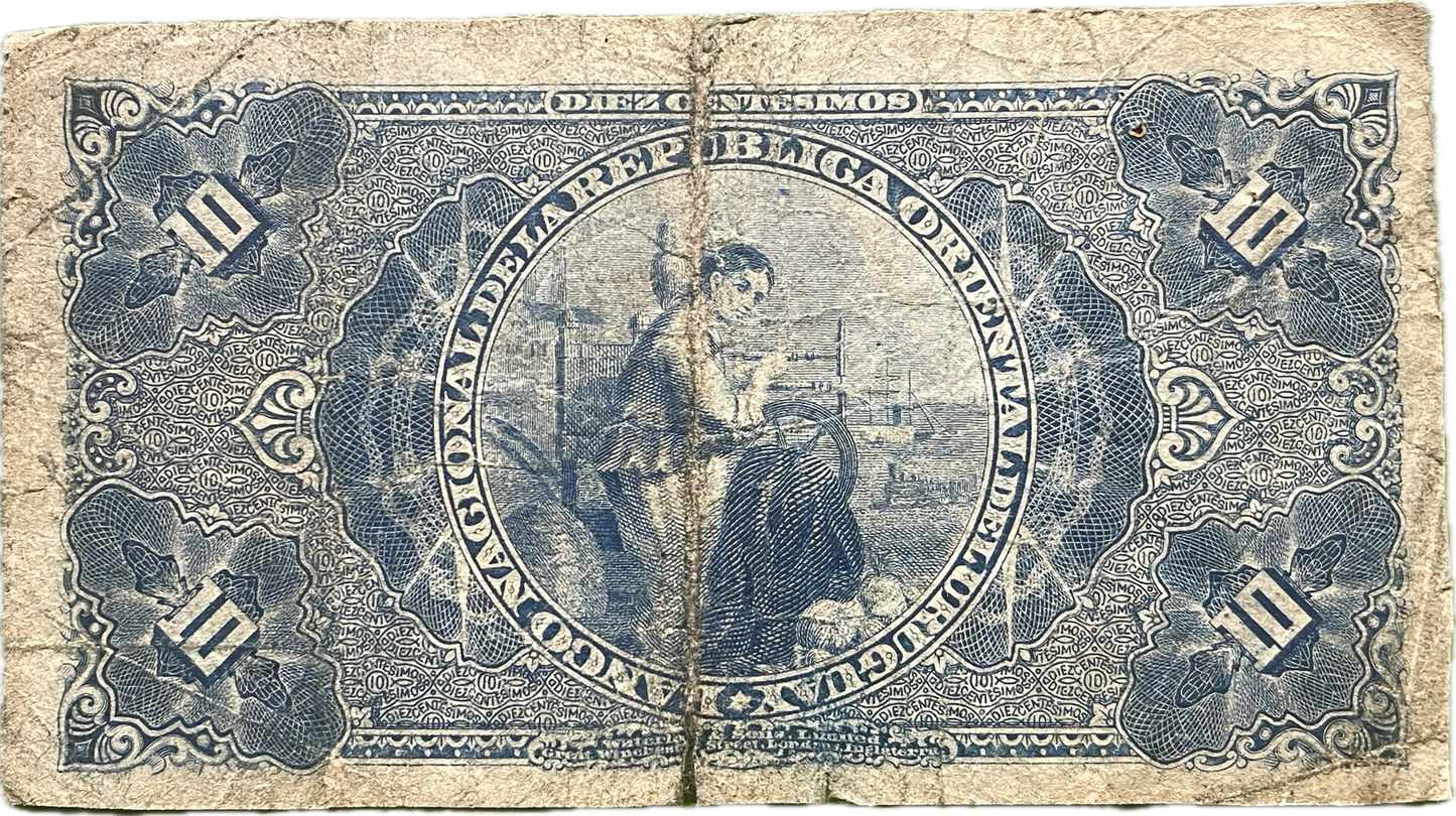 Uruguay - 1887 - 10 Centimos, Banco Nacional