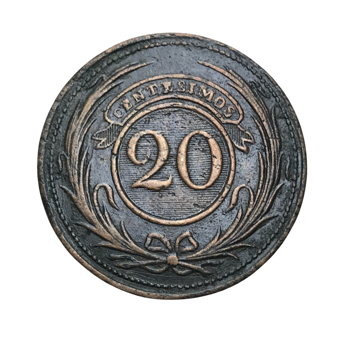 MU_ Uruguay - 20 Centésimos 1855 - 11.1.A